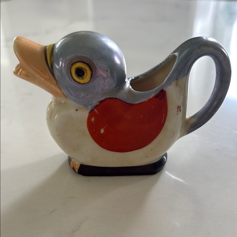 Vintage Hand Painted Kookaburra Creamer - Lusterware Japan